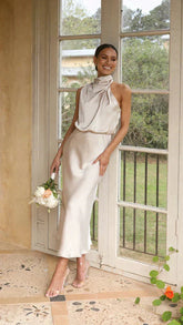 Cassandra Draped Midi Dress