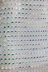 Embellished A-Line Mini Dress In Silver