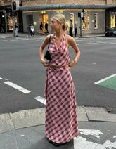 Sage Plaid Maxi Set