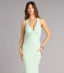 Lydia Halter Lace-Up Mermaid Formal Dress