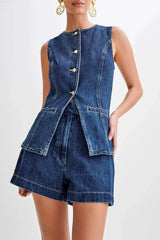 Riley Denim Shorts Set