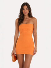 Strapless Dress In Orange