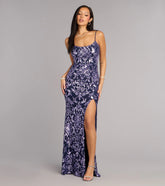 Rylee Sequin Lace-Up Formal Dress