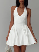 Karisse Halter Mini Dress White