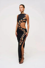 Isabelle Snake Cutout Maxi Dress