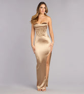 Kellie Satin Corset Lace-Up Formal Dress