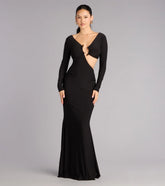 Barbara Long Sleeve Cutout Formal Dress