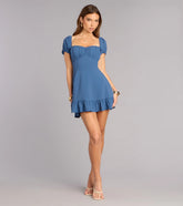 Sweet Moment Lace-Up Skater Dress