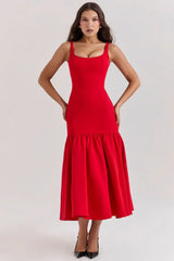 Isabella Ruffle Midi Dress
