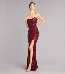 Mari Sequin Lace-Up Formal Dress