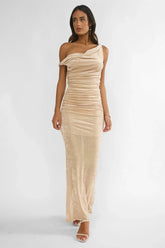 Callen Ruched Maxi Dress Champagne