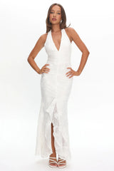 Alisette Split Maxi Dress White