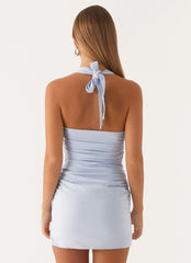 Annalissa Linen Mini Dress - Blue