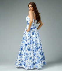 Sutton Floral Satin A-Line Ball Gown