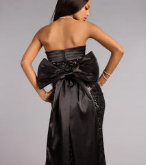 Renee Sequin Bow Mermaid Formal Dress