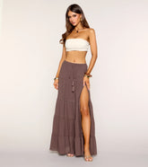 Free Spirit Tiered Slit Maxi Skirt