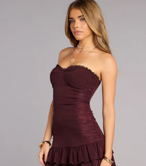 Wine Night Pinstripe Mini Dress