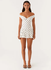 Endless Romance Mini Dress White Polkadot
