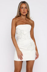 Rendezvous Strapless Mini Dress Cream