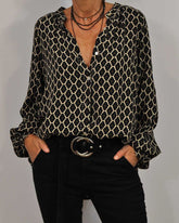 Addison Printed V Neck Top