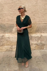 Rosetta Draped Maxi Dress