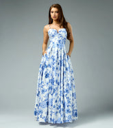 Sutton Floral Satin A-Line Ball Gown
