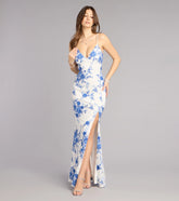 Kara Formal Floral High-Slit Mermaid Dress