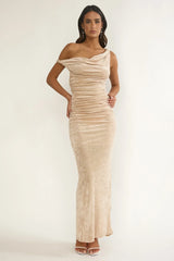 Callen Ruched Maxi Dress Champagne