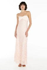 Duttini | Sculpted Petal Texture Strapless Evening Dress