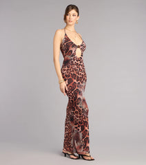 Wildly Fierce Leopard Floral Maxi Dress