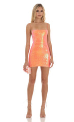 Sequin Dress In Orange