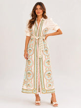 Magnolia Midi Dress - Acacia Palm Cream