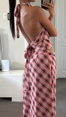 Sage Plaid Maxi Set