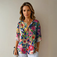 Finley Floral 3/4 Top