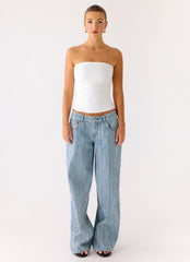 Adrienna Strapless Top - White