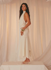 Evaden Low Rise Midi Skirt - Ivory