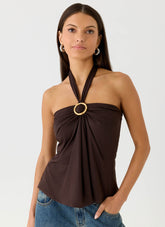 Lorenza Halter Top - Chocolate Torte