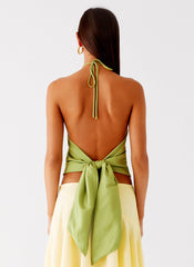 Loreta Beaded Tie Back Top - Jungle Floral