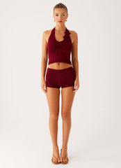 Miffy Crochet Top - Maroon