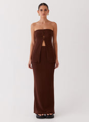 Delicate Lady Knit Top - Chocolate