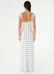 Roma Notte Maxi Dress - Porcelain Blue Polka Dot