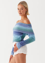 Tully Off Shoulder Knit - Blue Ombre