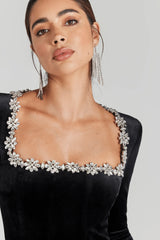 Evelyn Crystal Square Jumpsuit