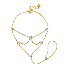 Elara Kristallen Ring Armband | 18K Goud
