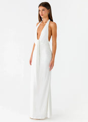 Cheyenne Halter Neck Maxi Dress - Ivory