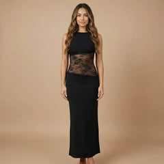 Indigo Lace Maxi Dress