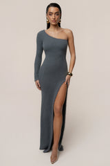 Alpine Elegance Slit Maxi Dress