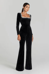 Evelyn Crystal Square Jumpsuit