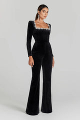 Evelyn Crystal Square Jumpsuit