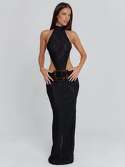 Albinae Black Maxi Dress